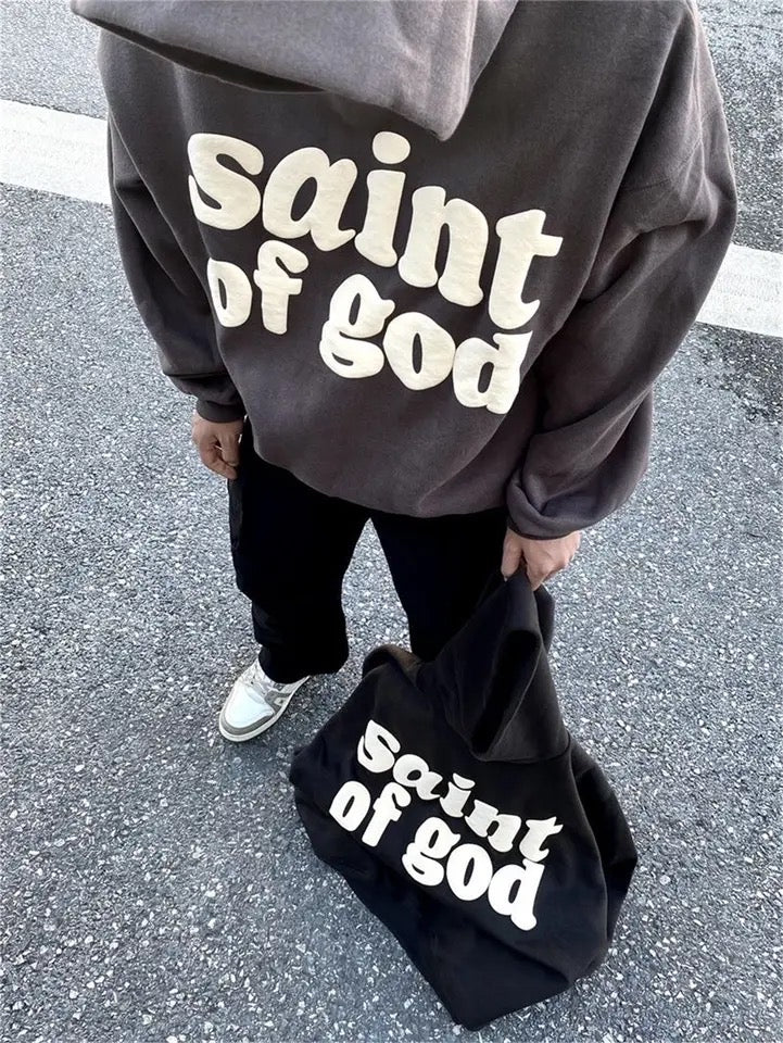 Gray Saint of God Hoodie