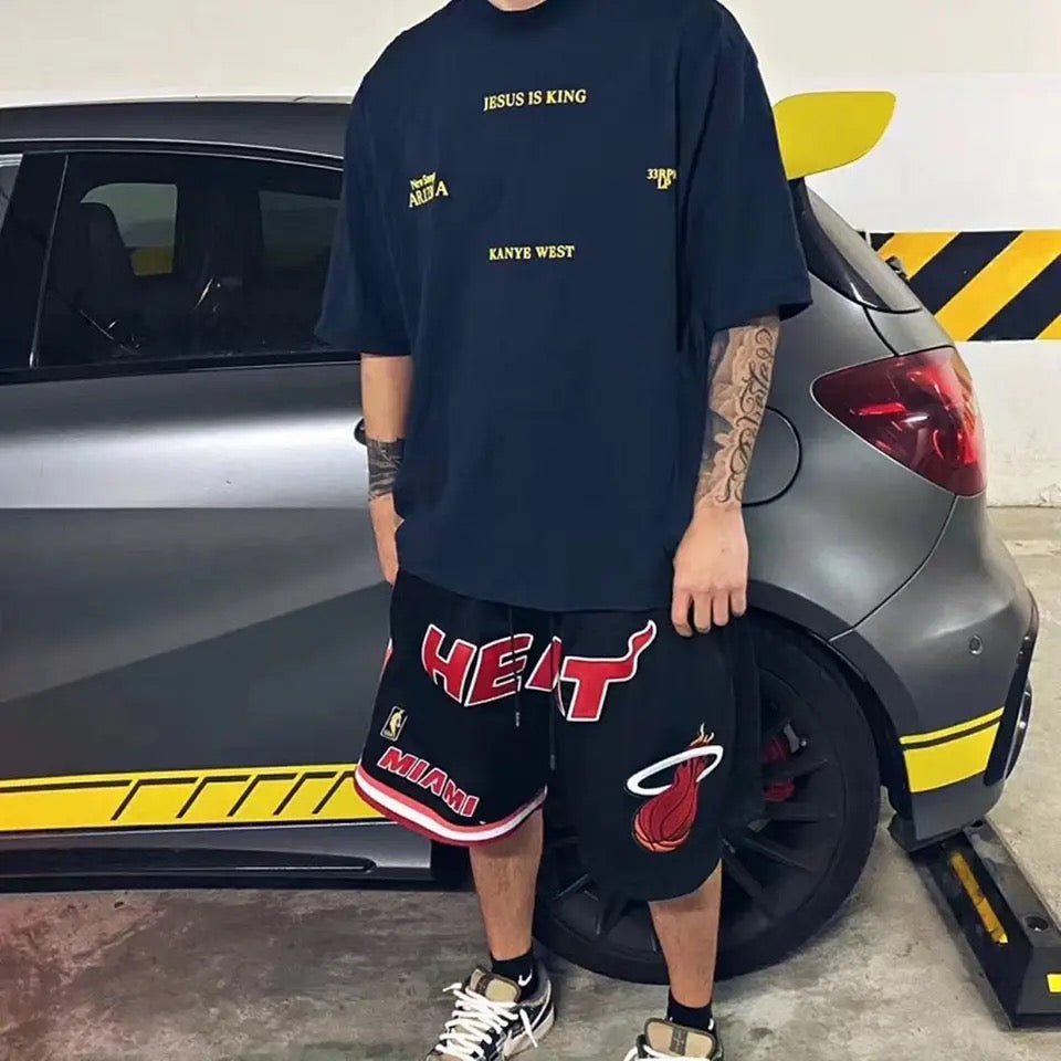 Navy Jesus Is King Tee