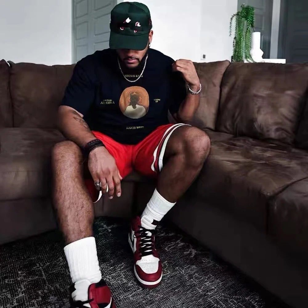 Navy Jesus Is King Tee