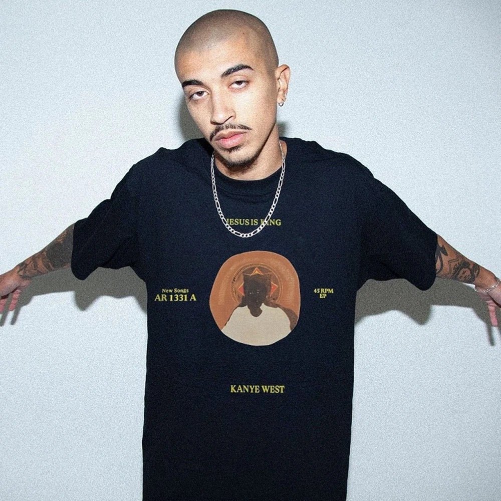Navy Jesus Is King Tee