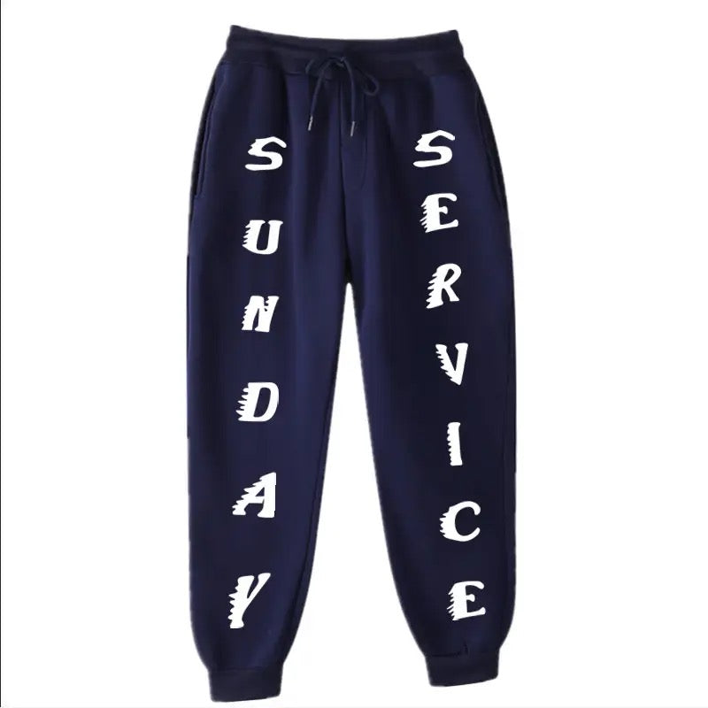 'Sunday Service' Sweatpants - Navy