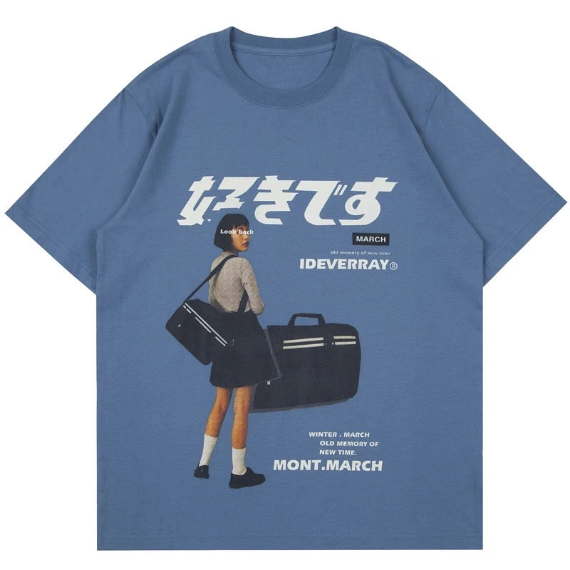 Japanese Kanji T-Shirt - Blue