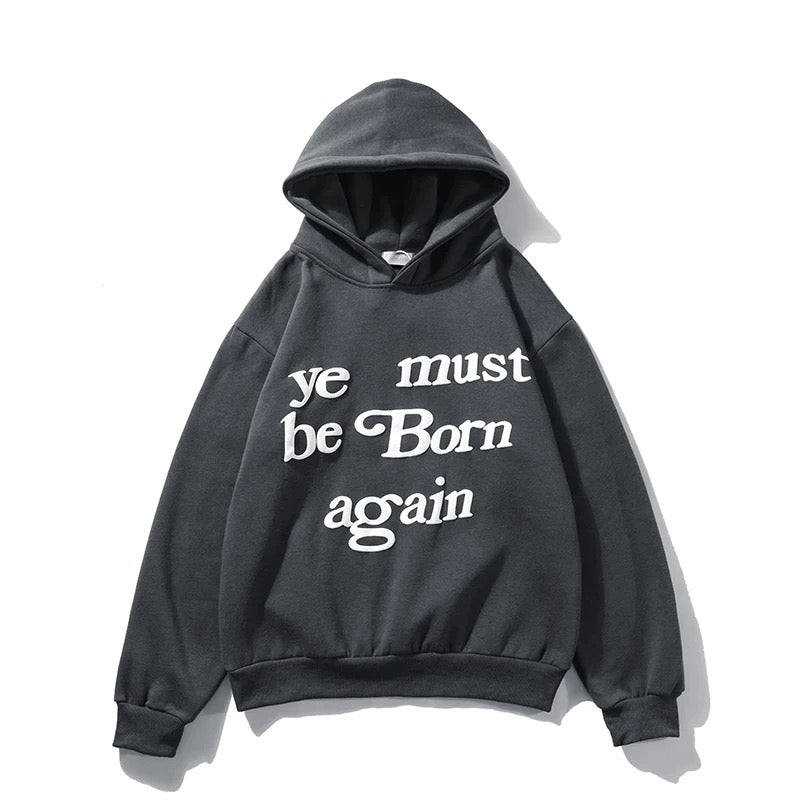 Charcoal Gray 'Born Again' Hoodie