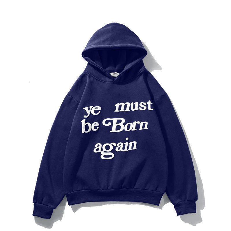 Navy Blue 'Born Again' Hoodie