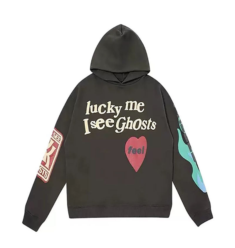'Lucky Me I See Ghosts' Black Hoodie