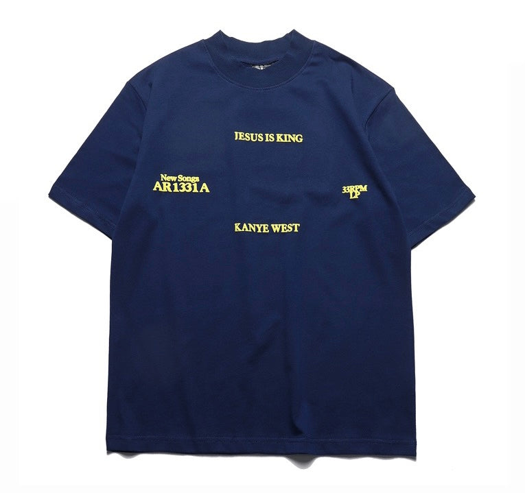 Navy Jesus Is King Tee