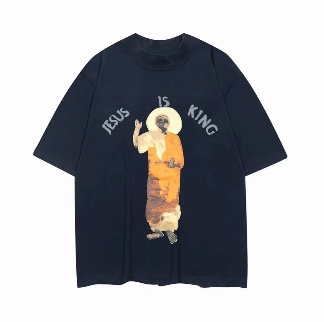 Navy Jesus Is King Tee