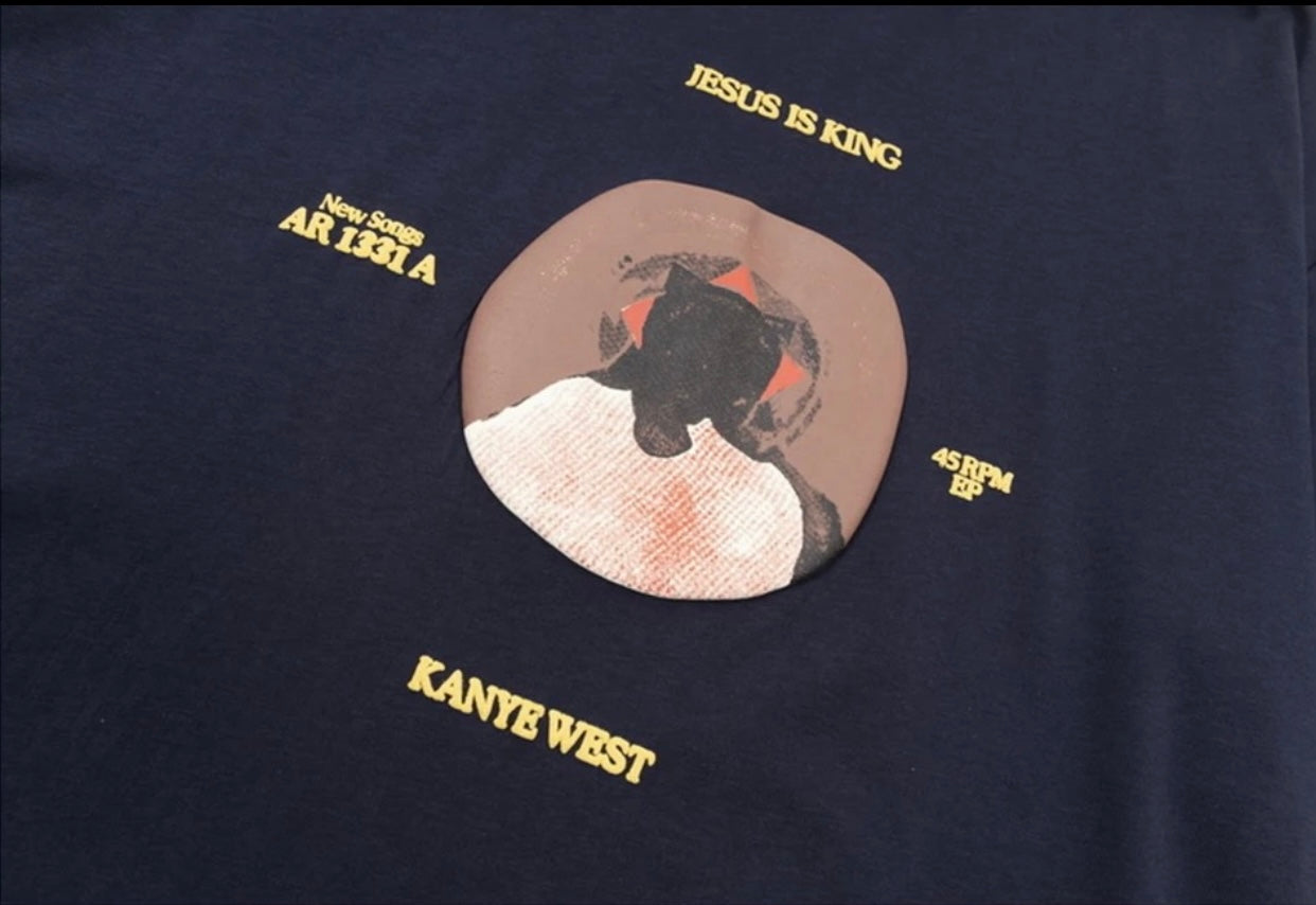 Navy Jesus Is King Tee
