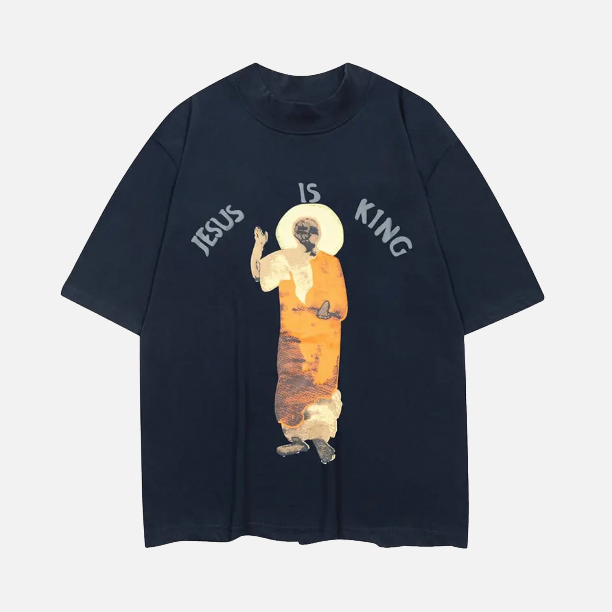 Navy Jesus Is King Tee